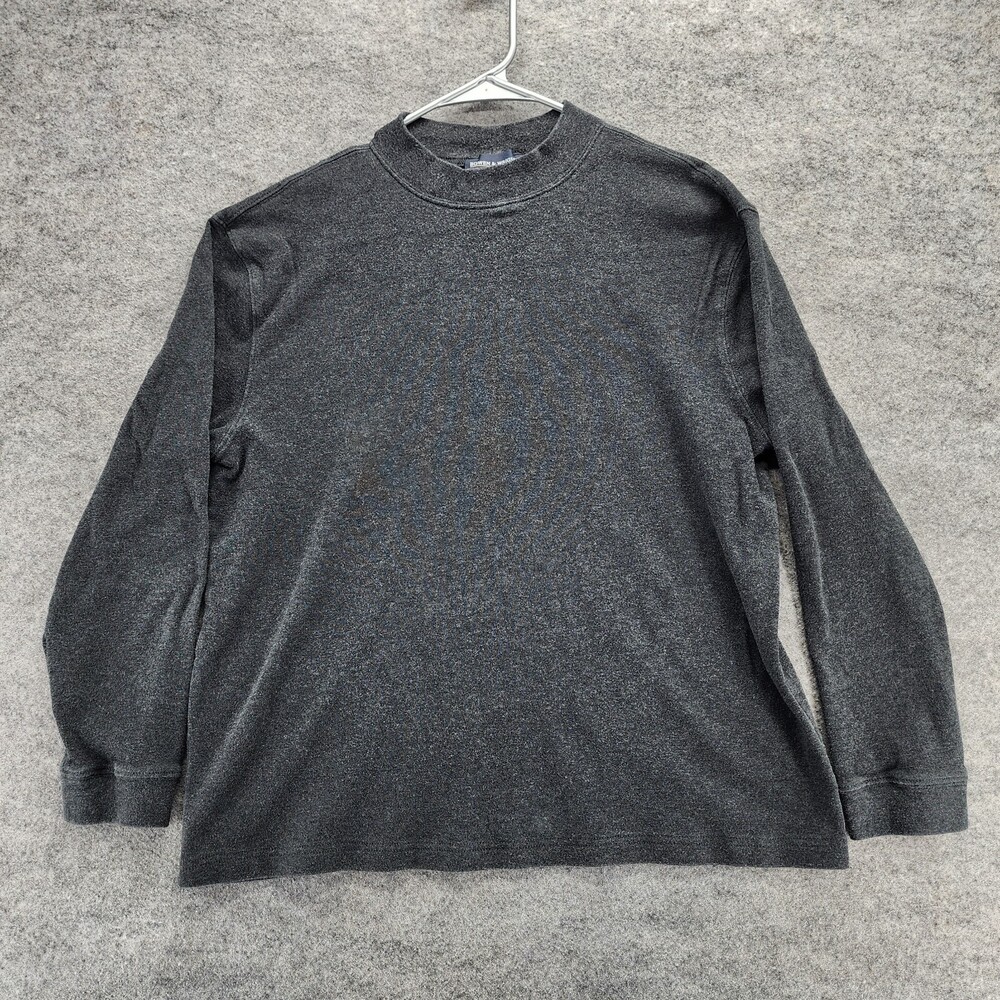 Bowen & Wright Sweater Mens Large Gray Mock Neck Long Sleeve